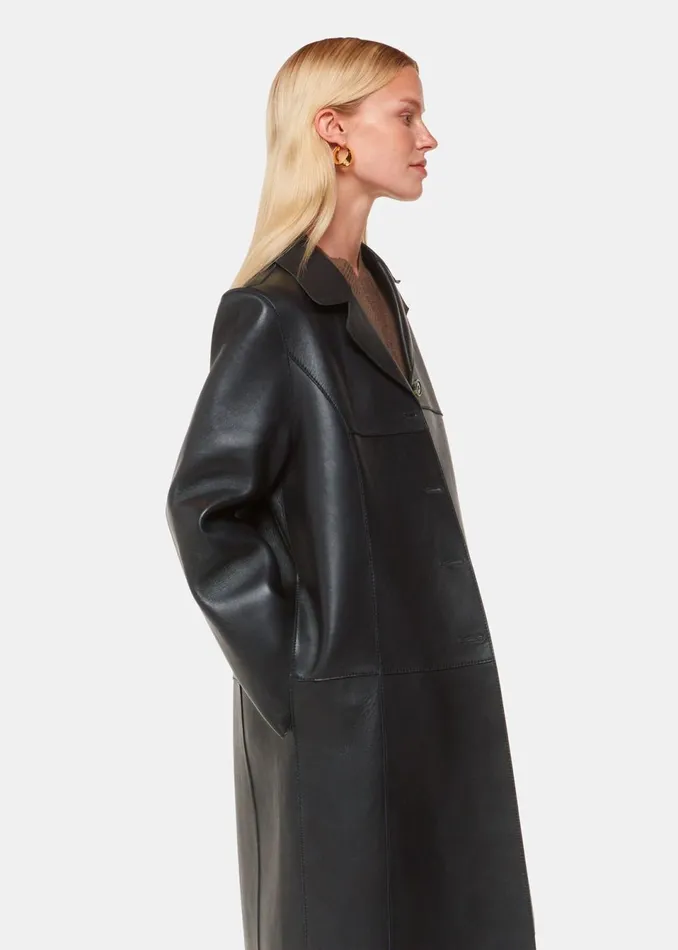 Women Coats and Jackets Whistles Black Gemma Bonded Leather Coat
