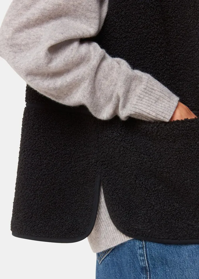 Women Coats and Jackets Whistles Black Josie Fleece Gilet