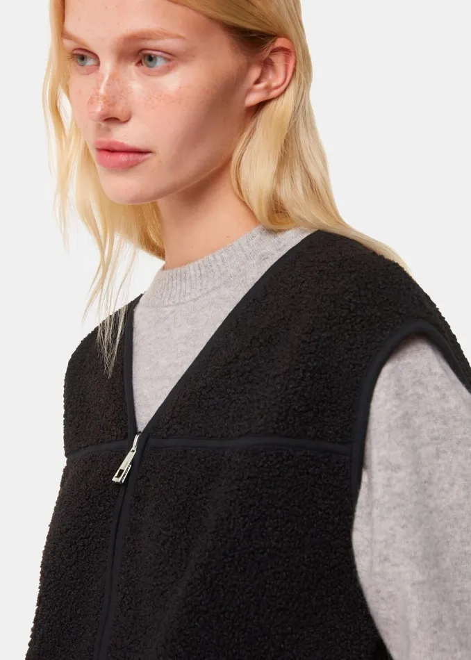 Women Coats and Jackets Whistles Black Josie Fleece Gilet