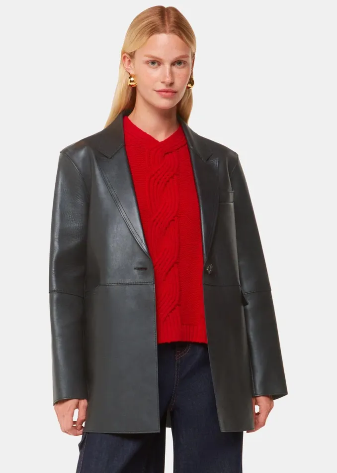 Women Coats and Jackets Whistles Black Katrina Clean Bonded Blazer