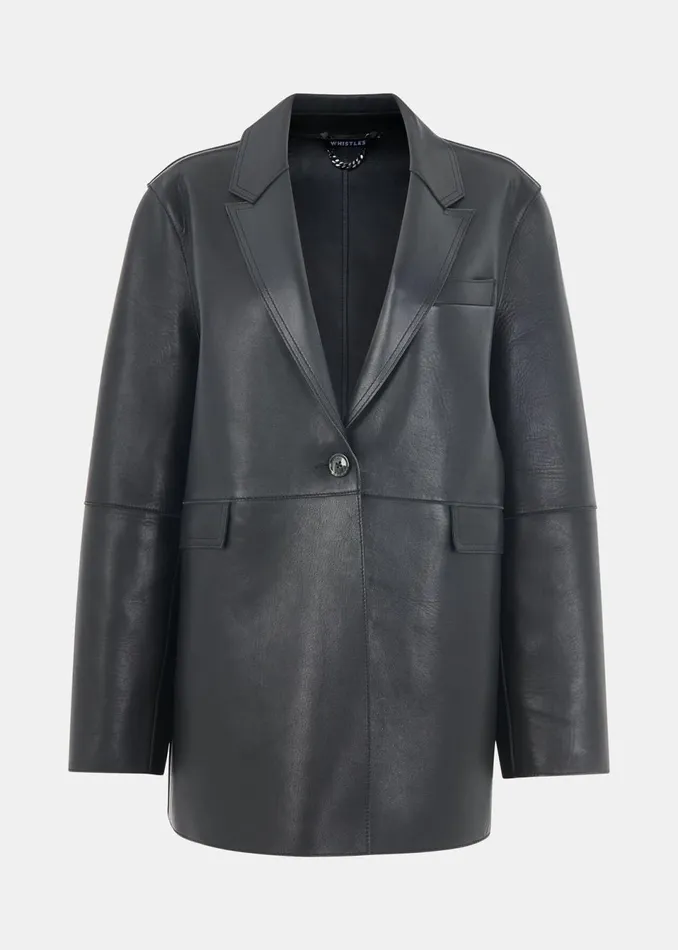 Women Coats and Jackets Whistles Black Katrina Clean Bonded Blazer