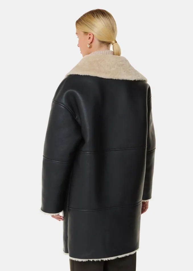 Women Coats and Jackets Whistles Black Luella Faux Fur Coat