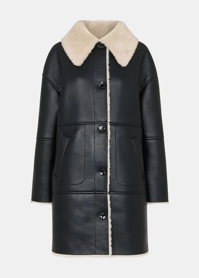 Women Coats and Jackets Whistles Black Luella Faux Fur Coat