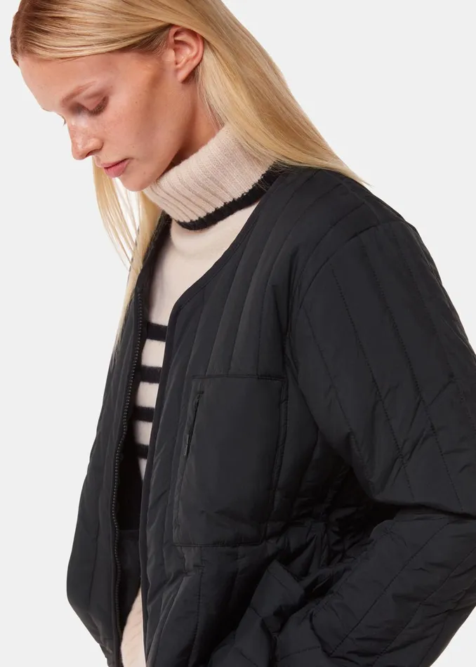 Women Coats and Jackets Whistles Black Rains Liner Jacket