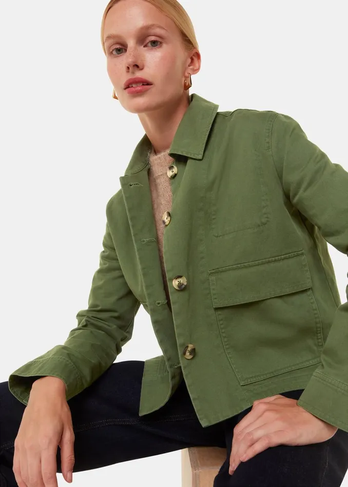 Women Coats and Jackets Whistles Dark Green Marie Casual Jacket