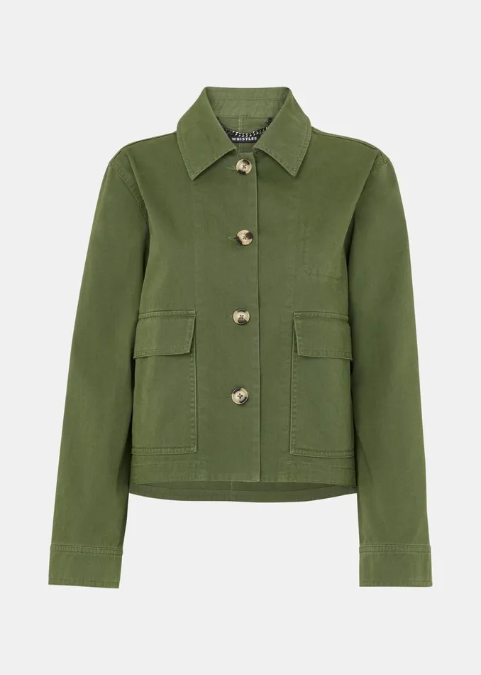 Women Coats and Jackets Whistles Dark Green Marie Casual Jacket