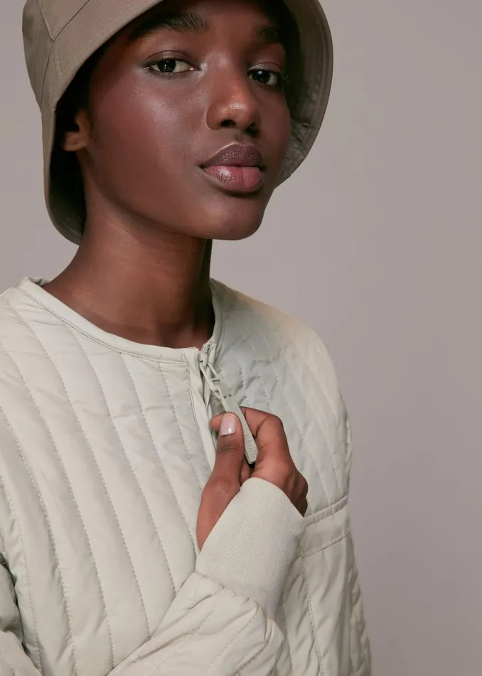 Women Coats and Jackets Whistles Grey Rains Zip Liner Jacket