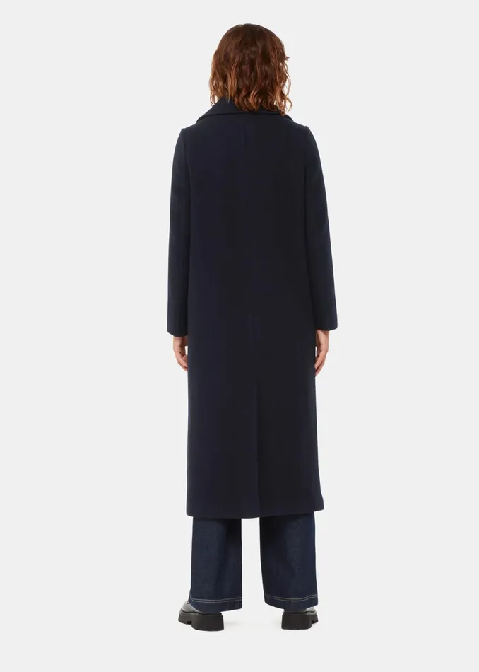 Women Coats and Jackets Whistles Navy Amalia Longline Coat