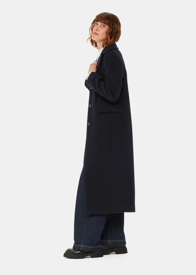 Women Coats and Jackets Whistles Navy Amalia Longline Coat