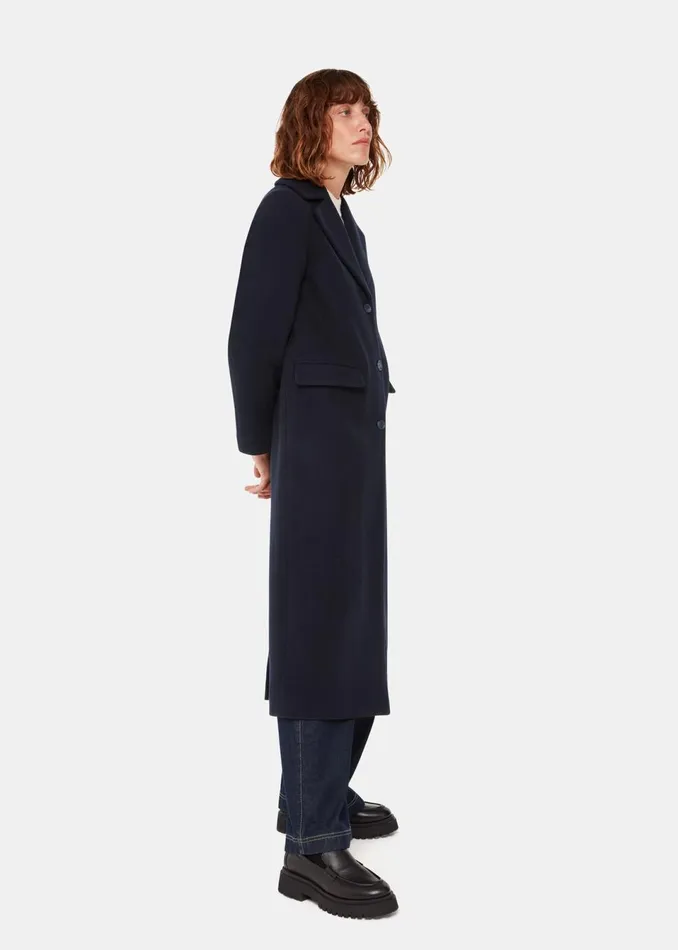 Women Coats and Jackets Whistles Navy Amalia Longline Coat