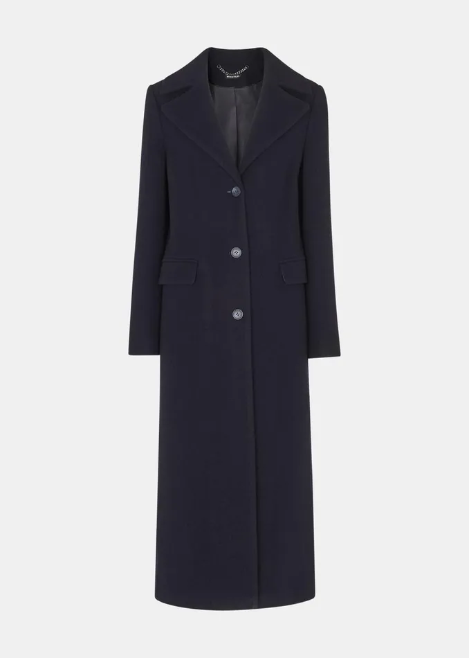 Women Coats and Jackets Whistles Navy Amalia Longline Coat