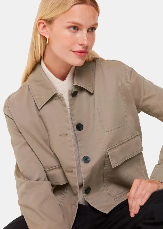 Women Coats and Jackets Whistles Taupe Marie Casual Jacket