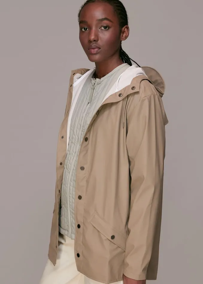 Women Coats and Jackets Whistles Taupe Rains Jacket