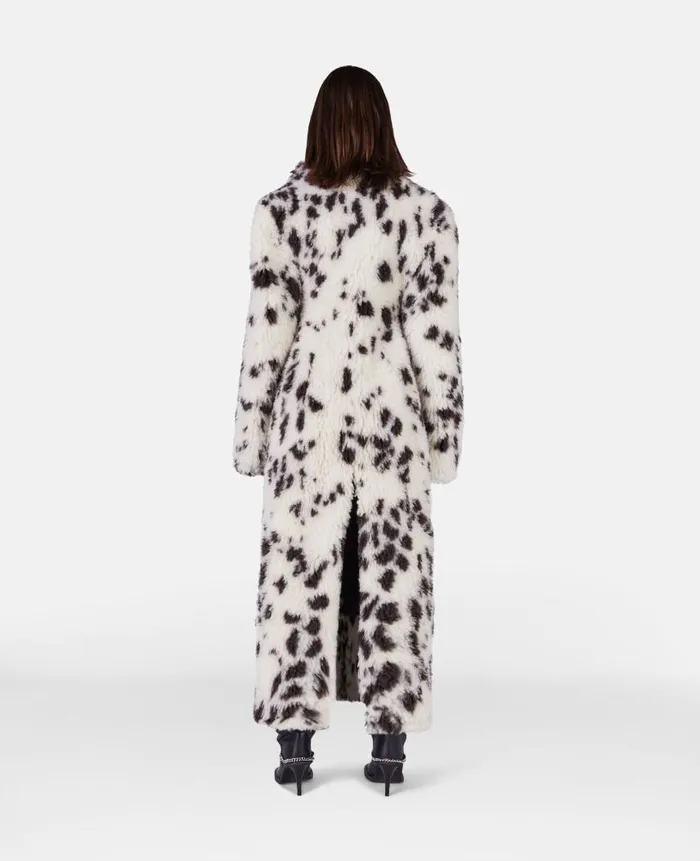 Women Coats And Jackets Stella McCartney Appaloosa Print Long Teddy Coat Cream