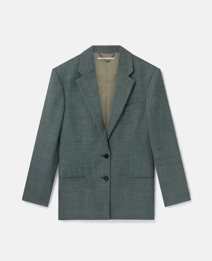 Women Coats And Jackets Stella McCartney Wool Mouline Oversized Blazer Pistachio Women Coats And Jackets Stella McCartney Wool Mouline Oversized Blazer Pistachio