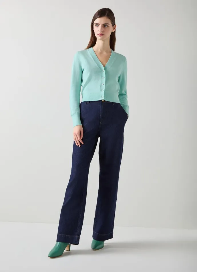 Women Coco Green And Silver Cardigan Pale Mint LKBennett Knitwear