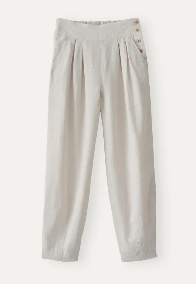 Women Cropped Pleated Trousers Ice Grey Poetry Fashion Trousers and Shorts