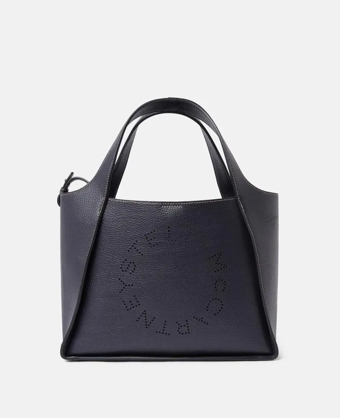 Women Crossbody Bags Stella McCartney Logo Grainy Alter Mat Crossbody Bag Indigo Moon