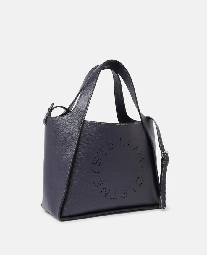 Women Crossbody Bags Stella McCartney Logo Grainy Alter Mat Crossbody Bag Indigo Moon