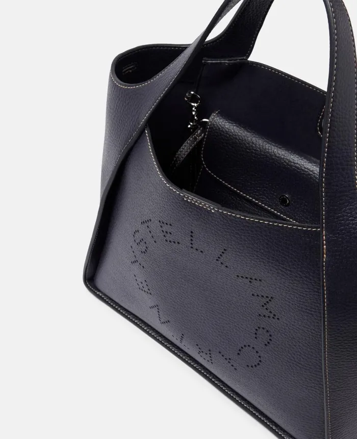 Women Crossbody Bags Stella McCartney Logo Grainy Alter Mat Crossbody Bag Indigo Moon