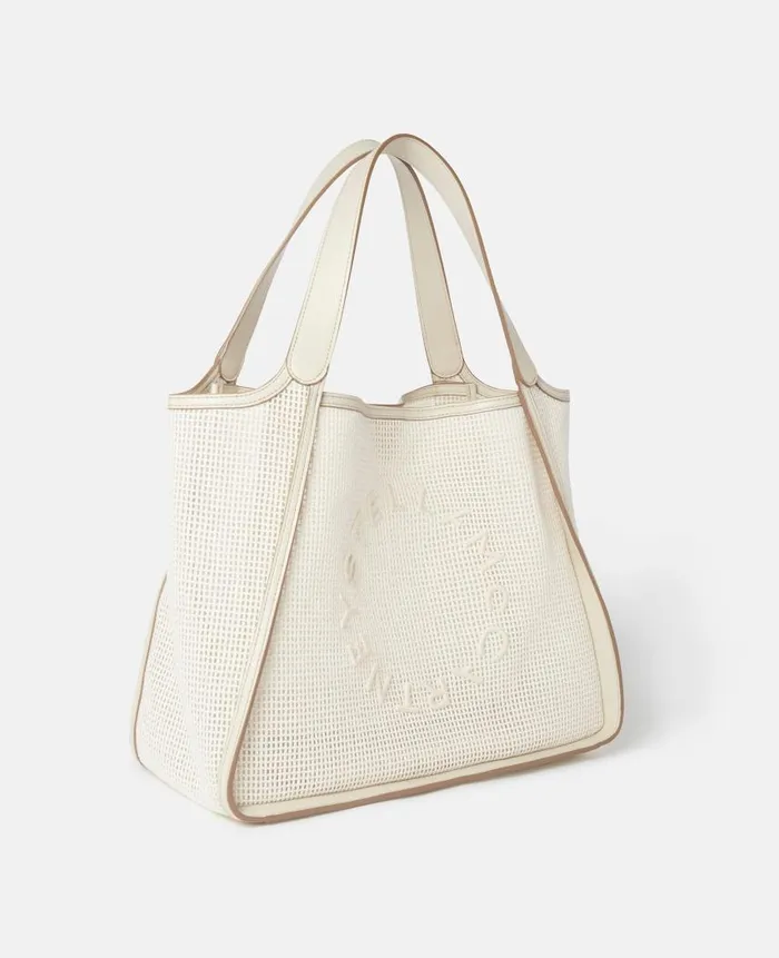Women Crossbody Bags Stella McCartney Logo Tote Bag Magnolia White