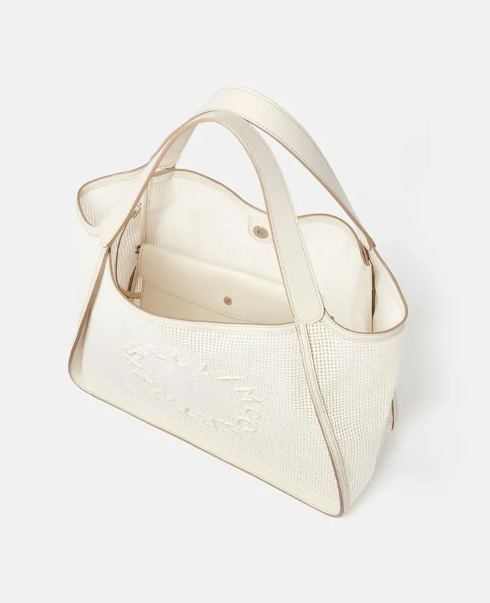 Women Crossbody Bags Stella McCartney Logo Tote Bag Magnolia White