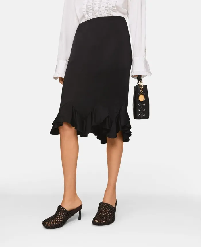 Women Crossbody Bags Stella McCartney Veuve Clicquot Woven Bucket Bag Midnight Black