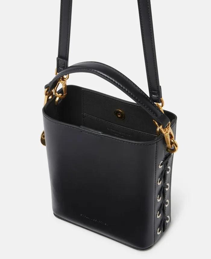 Women Crossbody Bags Stella McCartney Veuve Clicquot Woven Bucket Bag Midnight Black