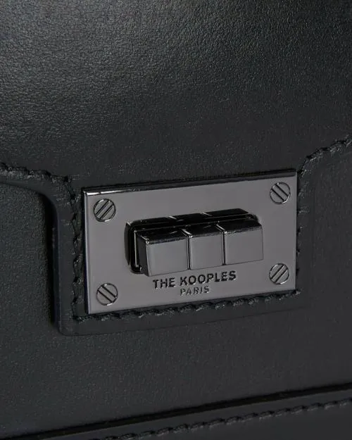 Women Crossbody Bags The Kooples Emily Small Bag In Smooth Black Leather Black