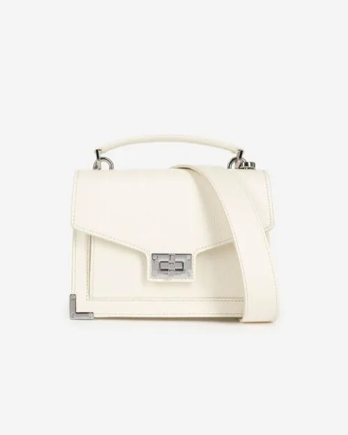 Women Crossbody Bags The Kooples Emily Small White Grained Leather Bag White
