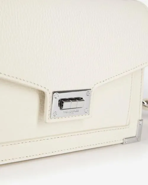 Women Crossbody Bags The Kooples Emily Small White Grained Leather Bag White