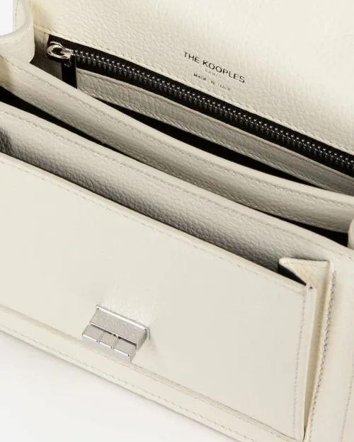 Women Crossbody Bags The Kooples Emily Small White Grained Leather Bag White