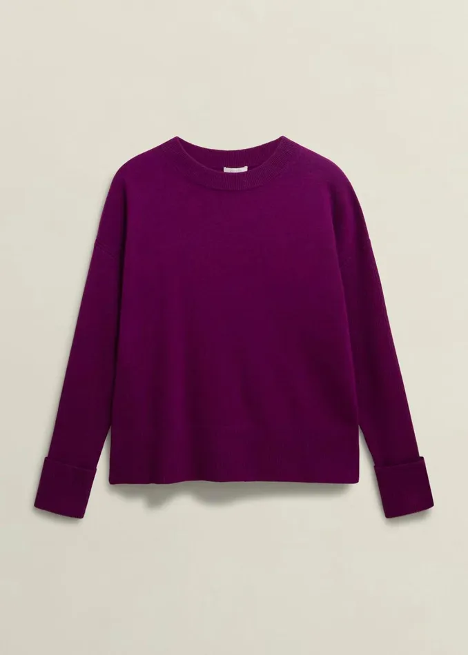 Women Darla Jumper With Cashmere Vibrant Purple Hobbs Jumpers and Cardigans