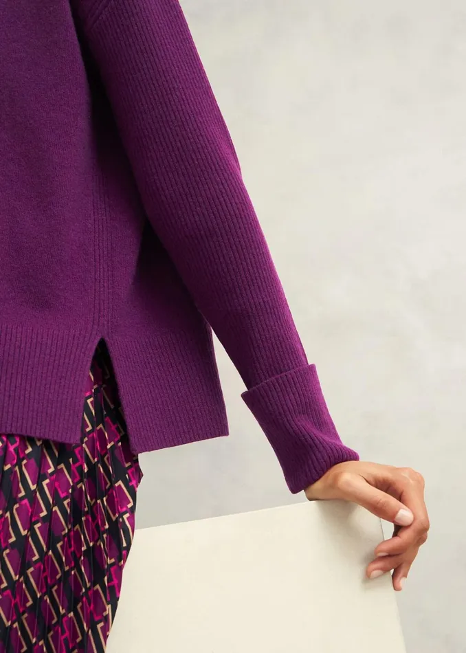 Women Darla Jumper With Cashmere Vibrant Purple Hobbs Jumpers and Cardigans