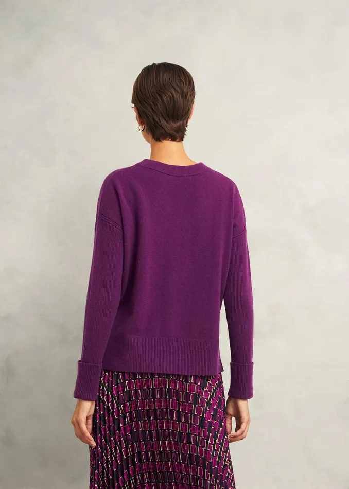 Women Darla Jumper With Cashmere Vibrant Purple Hobbs Jumpers and Cardigans