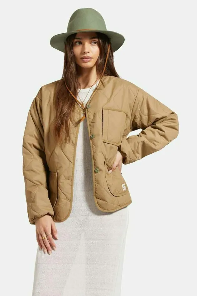 Women Delilah Quilted Jacket Khaki Brixton Jackets