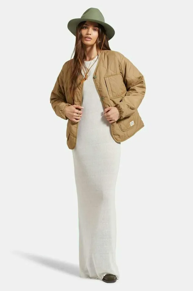 Women Delilah Quilted Jacket Khaki Brixton Jackets