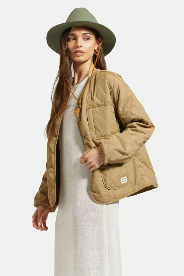 Women Delilah Quilted Jacket Khaki Brixton Jackets