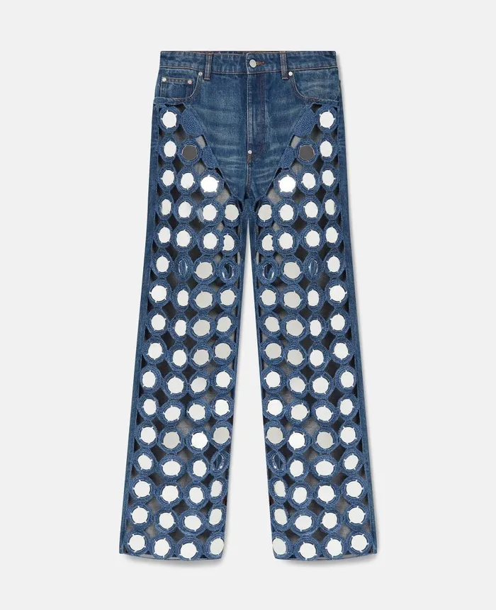 Women Denim Stella McCartney MirrorEmbellished HighRise Denim Jeans Vintage Wash Denim Women Denim Stella McCartney MirrorEmbellished HighRise Denim Jeans Vintage Wash Denim