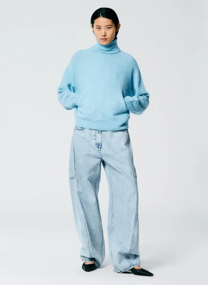 Women Denim Tibi Acid Iceberg Denim Sid Jean 8211 Regular Acid Iceberg Blue