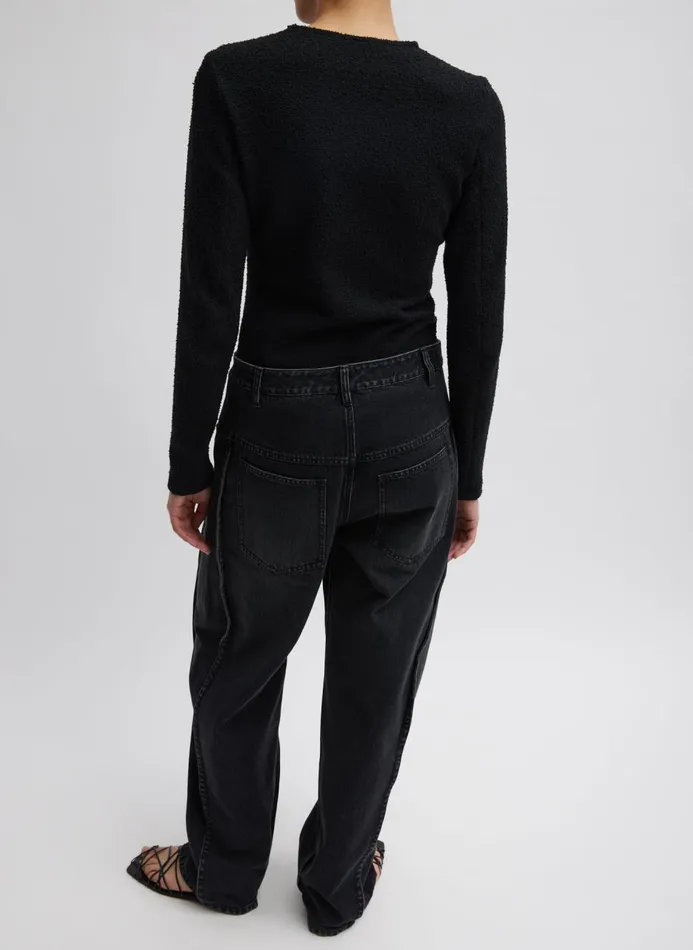 Women Denim Tibi Vintage Black Denim Tuck Jean Vintage Black