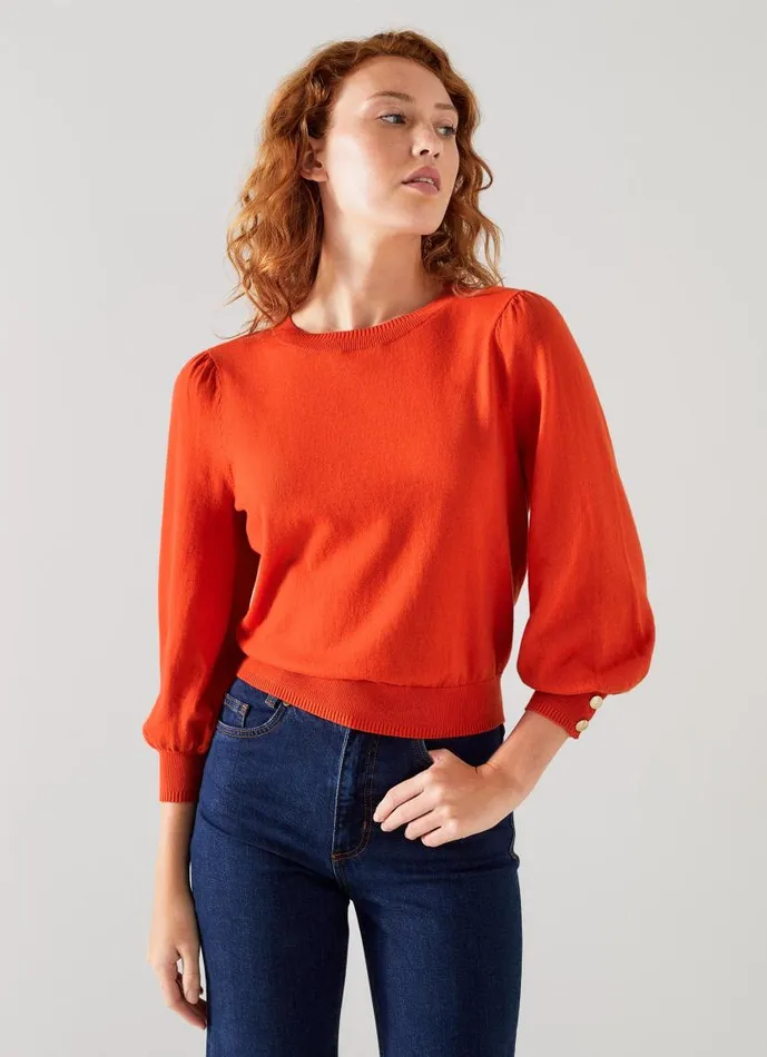 Women Diana Orange Cotton And Sustainably Sourced Merino Jumper Burnt Orange LKBennett Knitwear Women Diana Orange Cotton And Sustainably Sourced Merino Jumper Burnt Orange LKBennett Knitwear