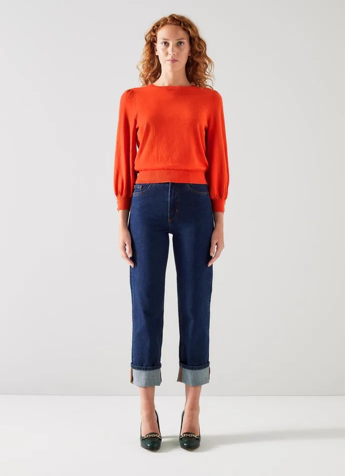 Women Diana Orange Cotton And Sustainably Sourced Merino Jumper Burnt Orange LKBennett Knitwear