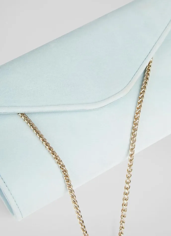 Women Dominica Sea Green Suede Clutch Bag LKBennett Clutch Bags Women Dominica Sea Green Suede Clutch Bag LKBennett Clutch Bags