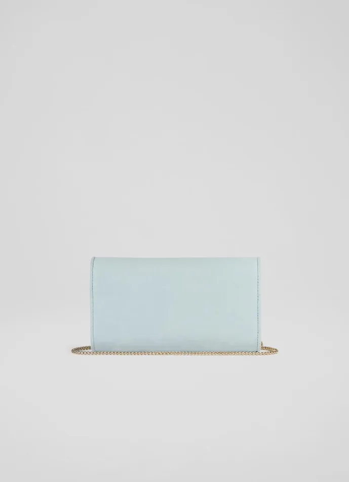 Women Dominica Sea Green Suede Clutch Bag LKBennett Clutch Bags Women Dominica Sea Green Suede Clutch Bag LKBennett Clutch Bags