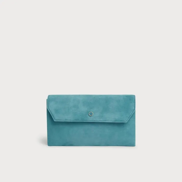 Women Dora Light Blue Suede Clutch LKBennett Clutch Bags