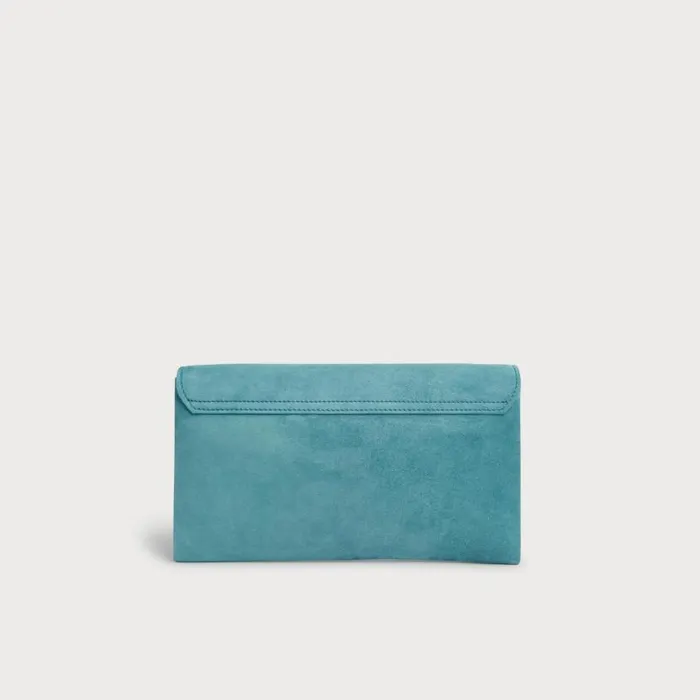 Women Dora Light Blue Suede Clutch LKBennett Clutch Bags Women Dora Light Blue Suede Clutch LKBennett Clutch Bags