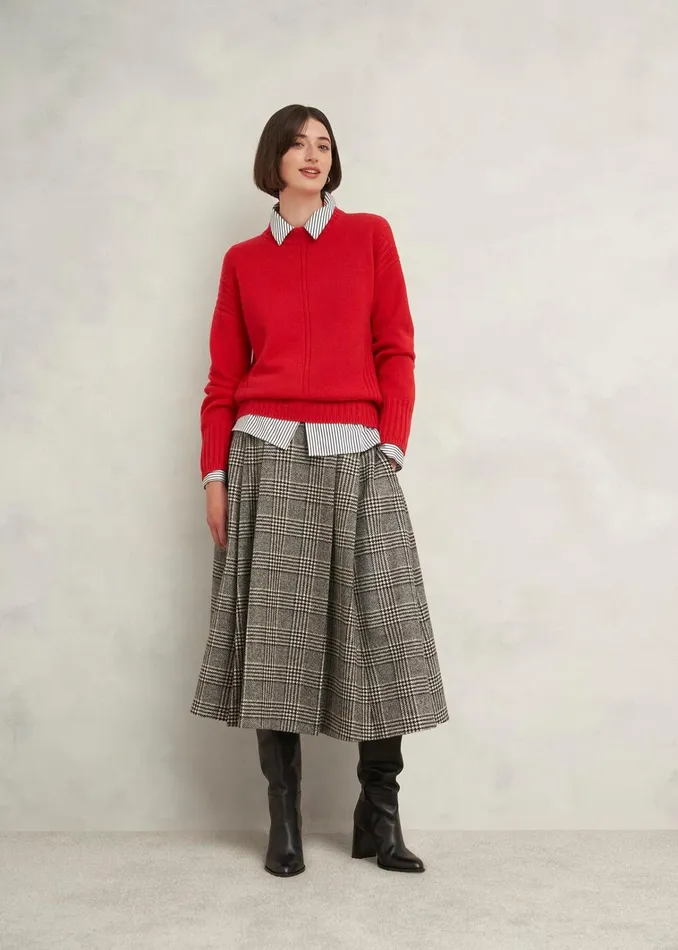 Women Dora Wool Cashmere Jumper Vibrant Red Hobbs Jumpers and Cardigans