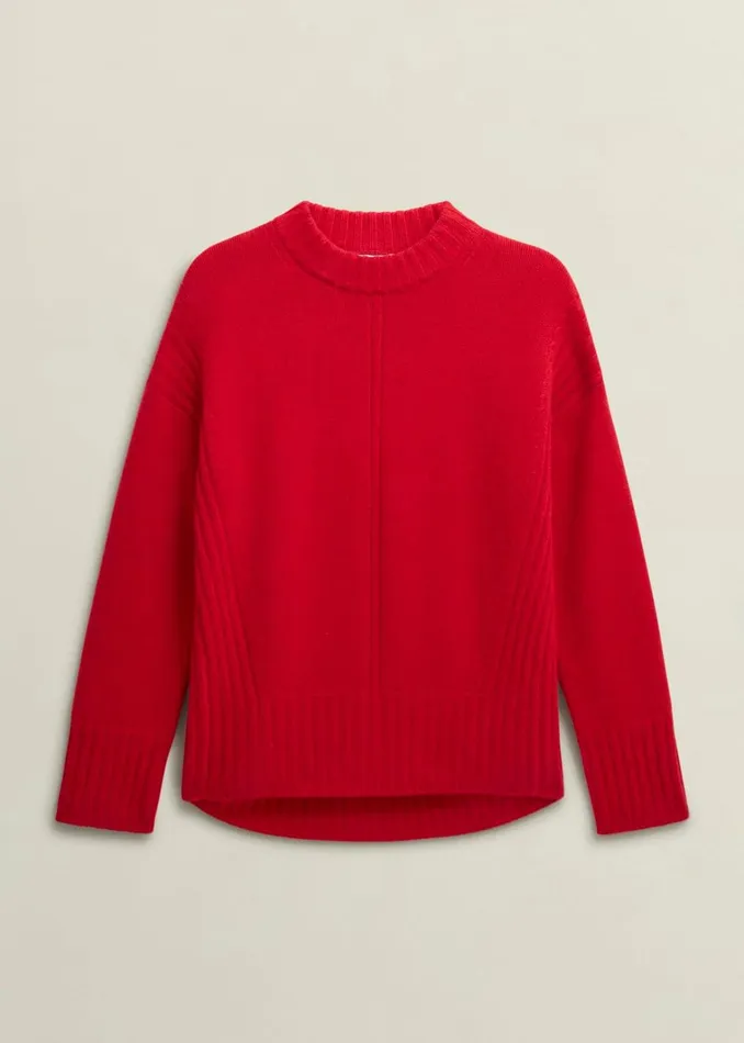 Women Dora Wool Cashmere Jumper Vibrant Red Hobbs Jumpers and Cardigans