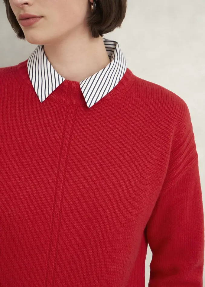 Women Dora Wool Cashmere Jumper Vibrant Red Hobbs Jumpers and Cardigans